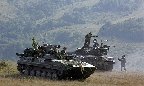 Южноосетинская бронетехника близ Цхинвал, 14-08-08